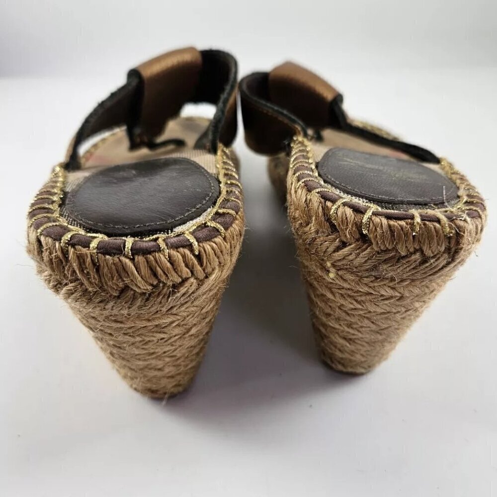 Burberry Espadrille Classic Nova Wedge Sandal 39 US 8.5 - Picture 5 of 5